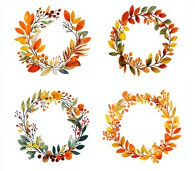Four autumn floral wreaths (2)