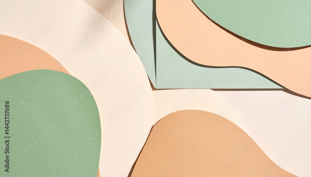 Poster abstract design elements in earthy tones studio setting graphic art minimalist environment top-down 