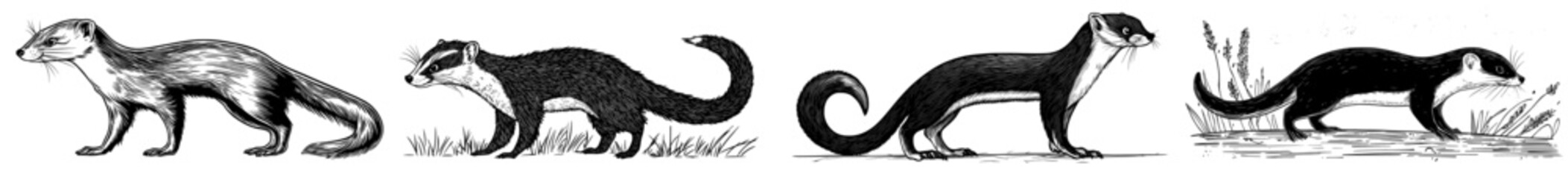 A rodent with a long tail is depicted in black against a white backdrop