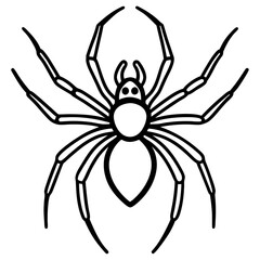 Sleek Black Widow Spider Vector in One Line