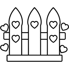 Line Art Fence Design Featuring Heart Shapes