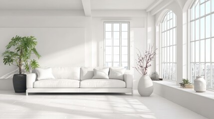 Naklejka premium Bright Modern Living Room