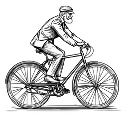 Obraz premium The shape of a person riding a bicycle is visible on a plain white surface