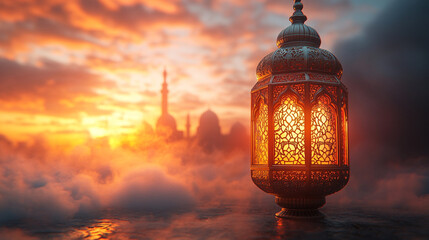 lantern in the evening