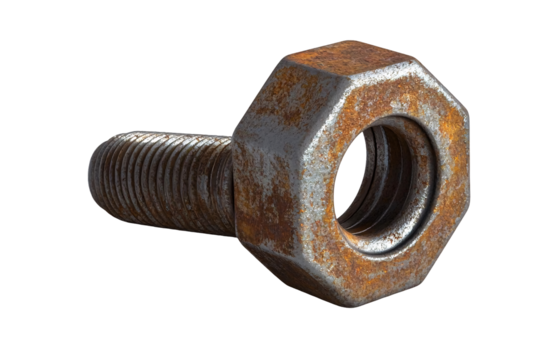 a rusty nut with a hole