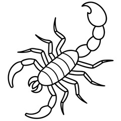 Sleek Scorpion Simple Line Art Vector