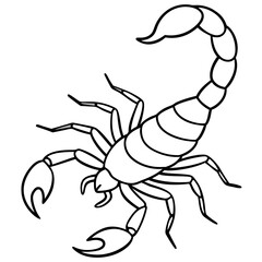 Sleek Scorpion Simple Line Art Vector
