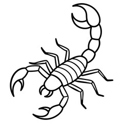 Sleek Scorpion Simple Line Art Vector