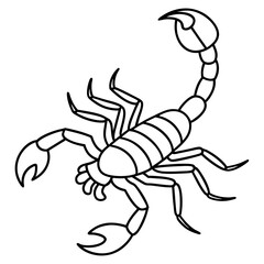 Sleek Scorpion Simple Line Art Vector