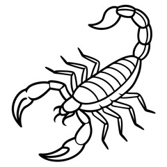 Sleek Scorpion Simple Line Art Vector