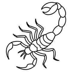 Sleek Scorpion Simple Line Art Vector