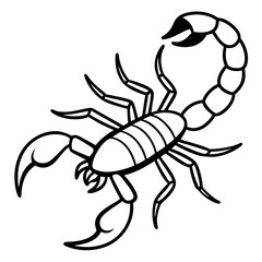 Sleek Scorpion Simple Line Art Vector