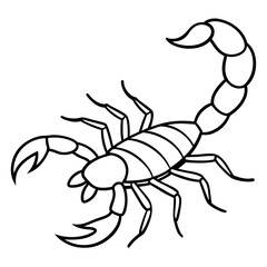 Sleek Scorpion Simple Line Art Vector
