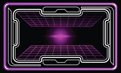 Illustration Vector Graphic Of Border Futuristic dimensional portal good for border text and background
