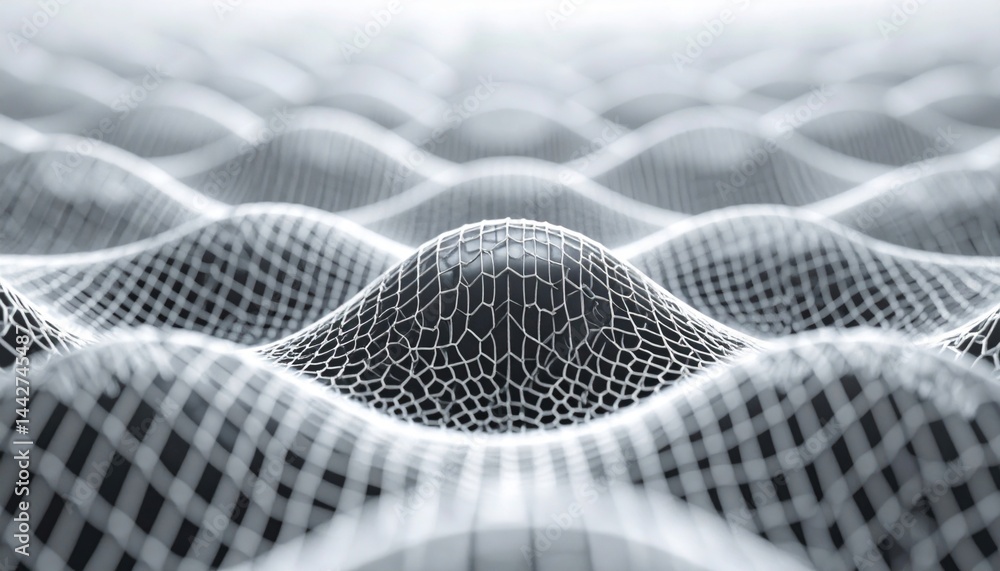 Poster dynamic wave patterns abstract environment digital art high-tech landscape aerial view visual concep