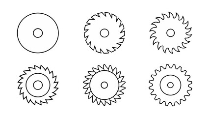 circular saw blade line art vector