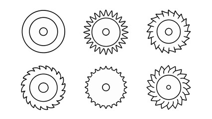 circular saw blade line art vector
