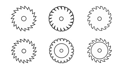 circular saw blade line art vector