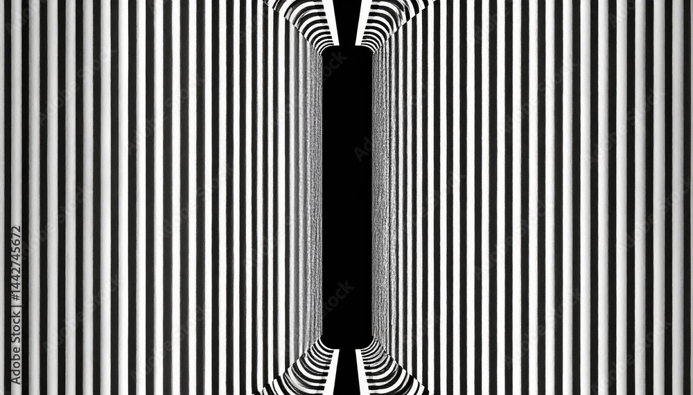 Poster dynamic optical illusion abstract space digital art monochrome environment symmetrical perspective v