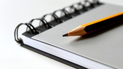 Pencil and Spiral Notebook Close-Up