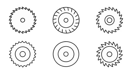 circular saw blade line art vector