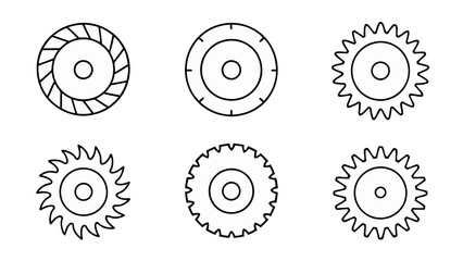 circular saw blade line art vector