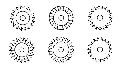 circular saw blade line art vector