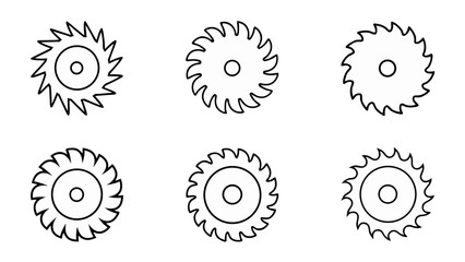 circular saw blade line art vector