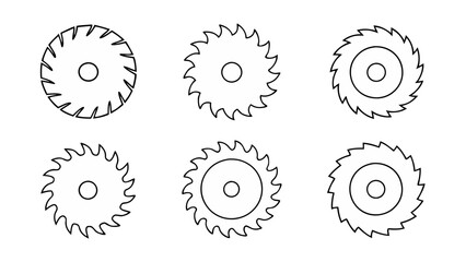 circular saw blade line art vector