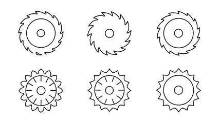 circular saw blade line art vector