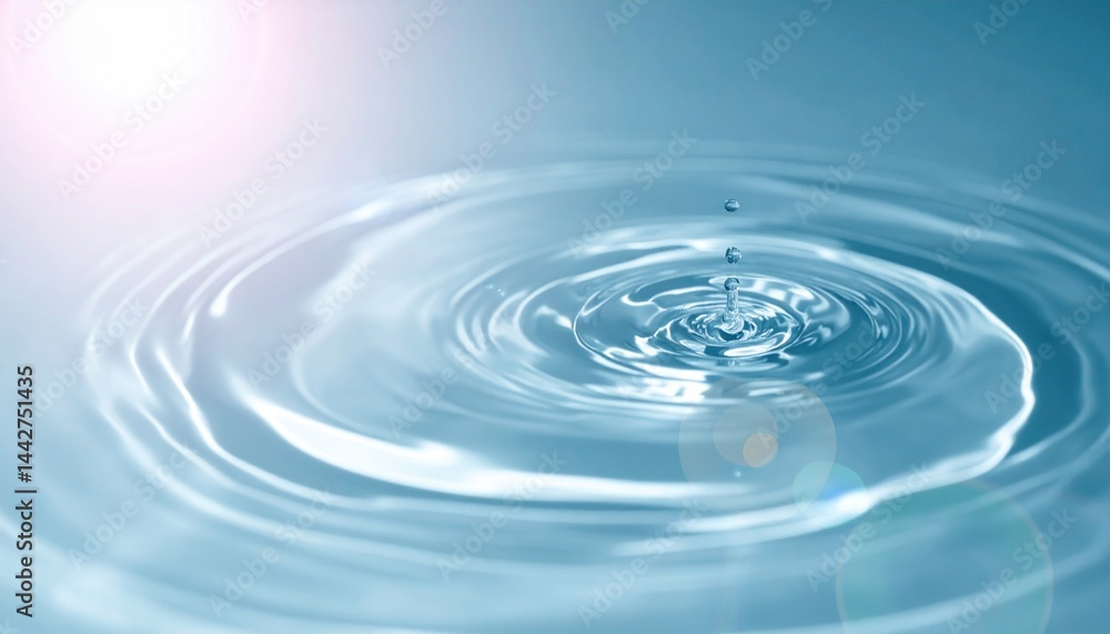 Aufkleber water ripples creating tranquil patterns calm lake nature photography serene environment close-up vi