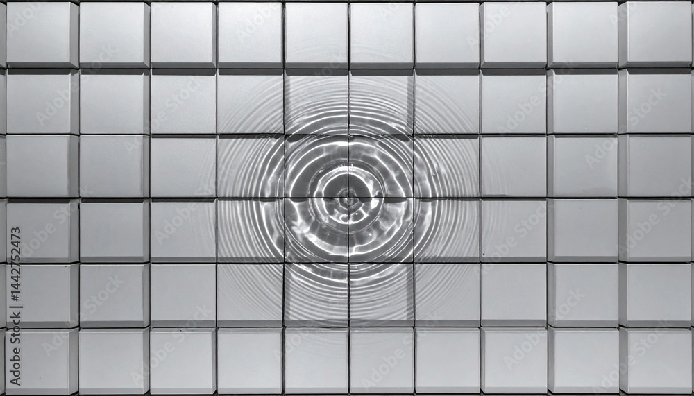 Poster ripple effect study modern art installation visual display urban setting abstract perspective artist