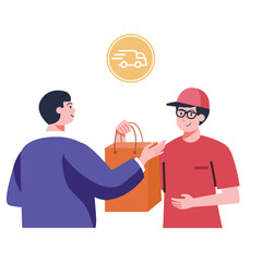 Delivery Service Vector Art Simple Courier Transport Illustration