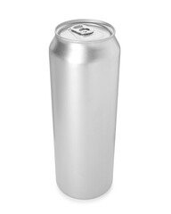 One blank tin can isolated on white