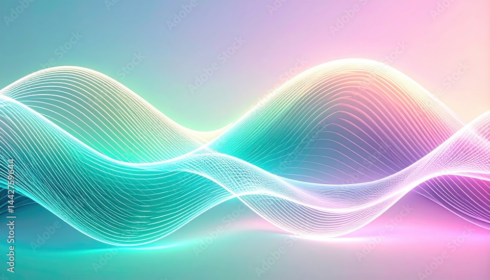 Poster dynamic wave patterns in abstract digital art studio graphic design modern aesthetic close-up view f