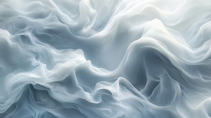 Obraz premium Abstract flowing white silk fabric waves in soft light