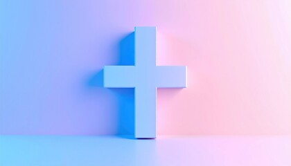 Obraz premium Creative positive symbol concept minimalist studio graphic design soft color gradient front view visual inspiration for wellness