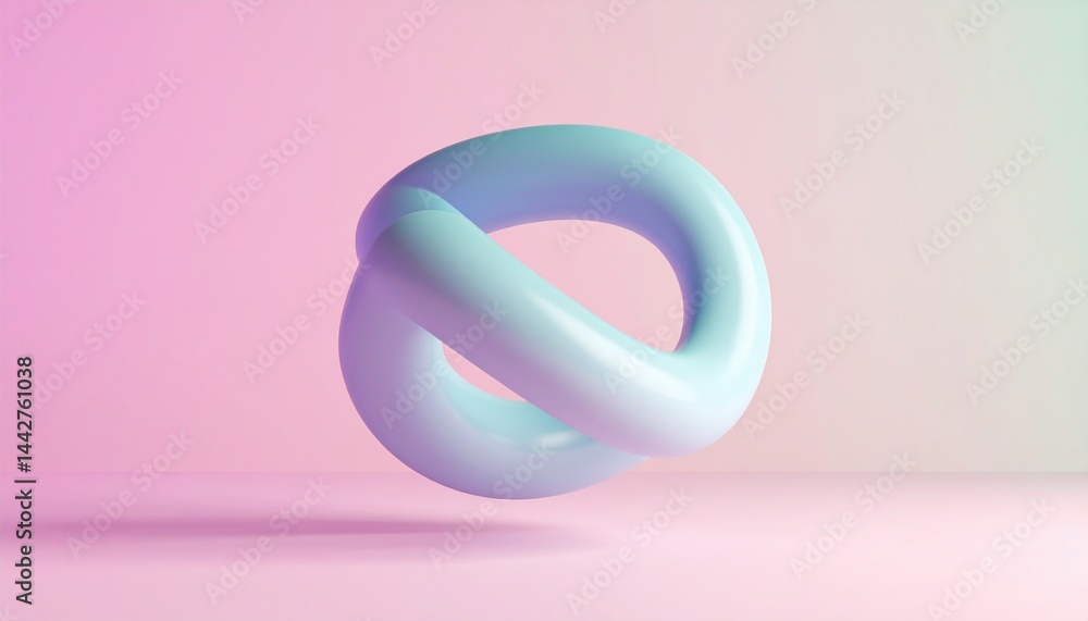 Poster dynamic 3d knot animation virtual space digital art abstract environment aerial perspective fluid mo
