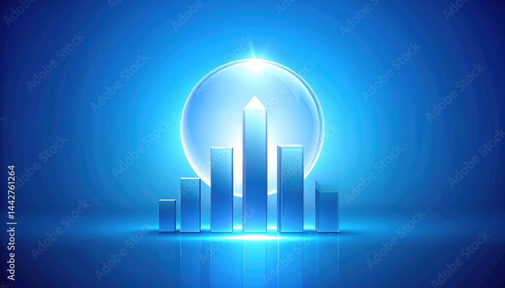 Poster data visualization growth chart abstract background digital artwork modern environment close-up view