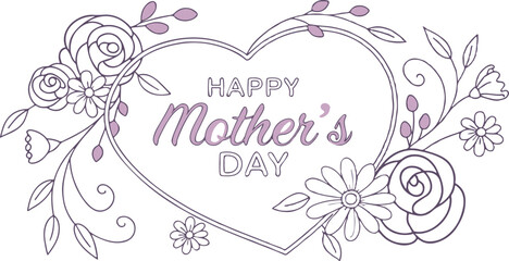 Heart of nature with happy Mothers day text. Love concept. Flat lay.Mother’s Day Loving Hearts