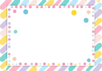 Pastel colored frame with dots and stripes