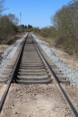 Bahnschienenverlegung.