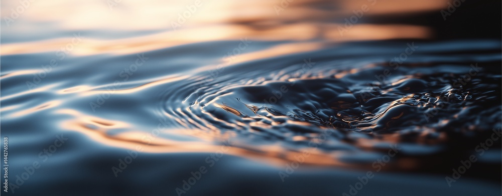 Poster water ripple close-up: sunlit water ripples create a mesmerizing abstract pattern, showcasing the in