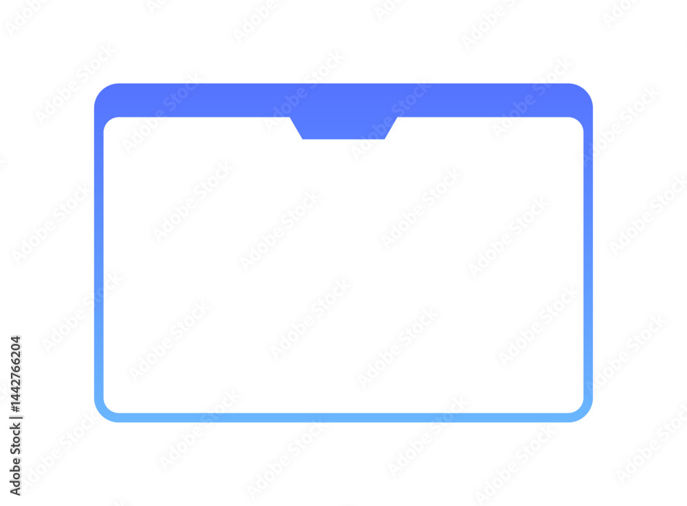 Poster futuristic popup window frame in gradient colors. digital interface frame with minimal popup design.