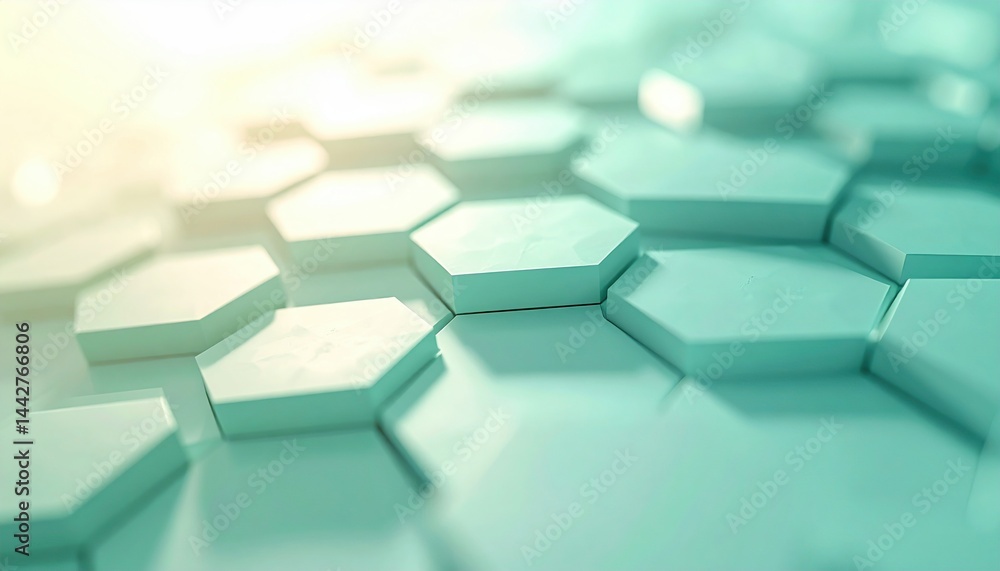 Poster abstract hexagonal pattern design digital art modern background soft colors close-up view geometric 