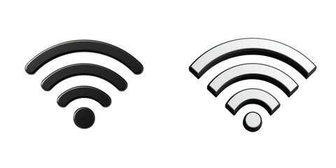Solid Black Wi-Fi Symbol Icon with Stacked Arcs on White Background