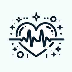 vector illustration of heartbeat line