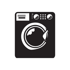 Dryer Silhouette Vector Illustration, Solid White Background.