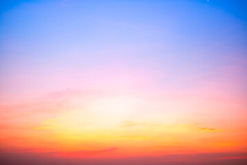 Beautiful , luxury soft gradient orange gold clouds and sunlight on the blue sky perfect for the background, take in evening,Twilight, Large size, high definition landscape photo