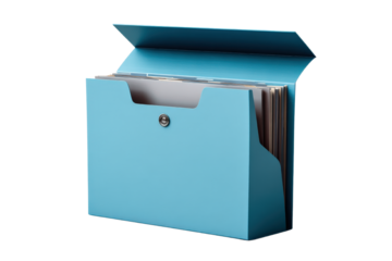 Bright Blue Folder with Insert for Organizing Documents and Files
